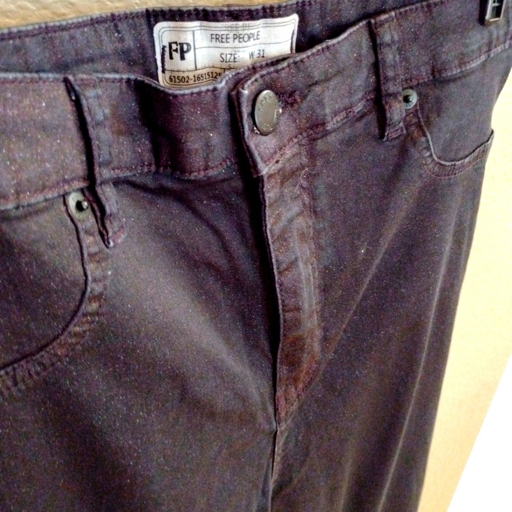 ▪️Free People Waxed Coated Skinny Jeans Whimsygoth dark academia vampy indie